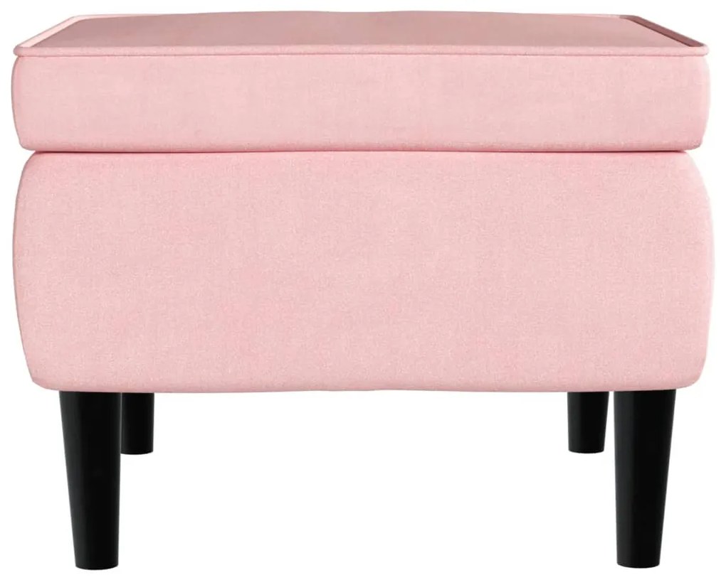 Poltrona de descanso com banco veludo rosa