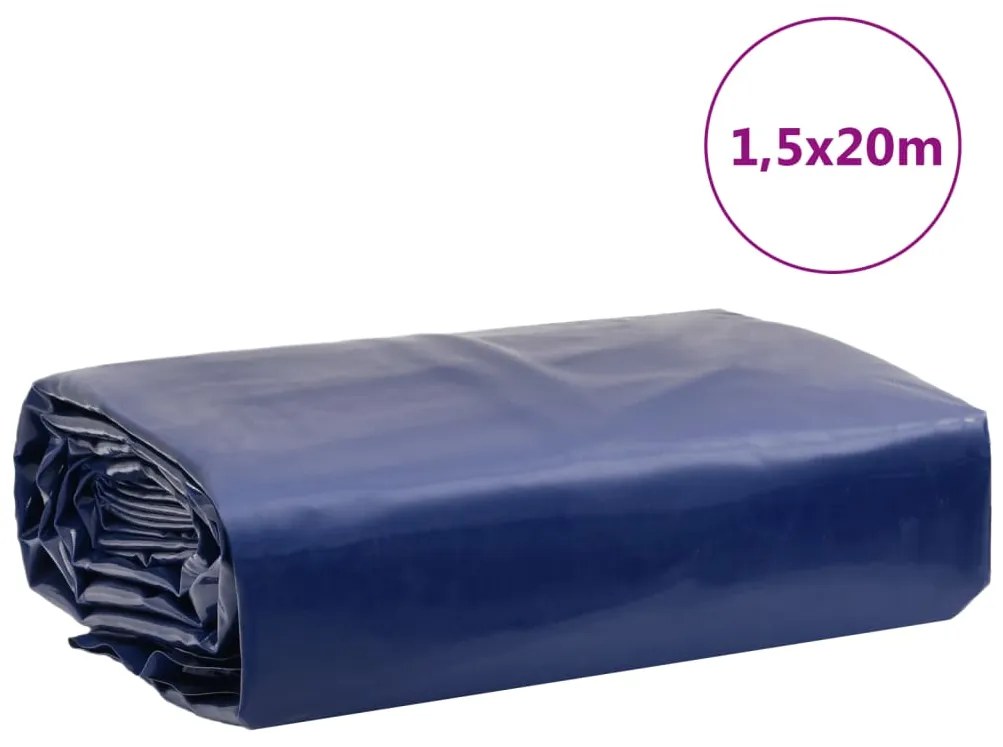 Lona 1,5x20 m 650 g/m² azul