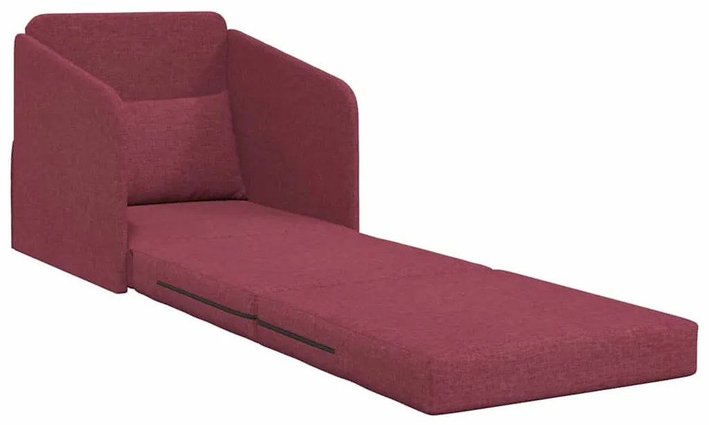 Sofá Cama de Chão 2-em-1 Vermelho Vinho 65x80x83 cm Tecido