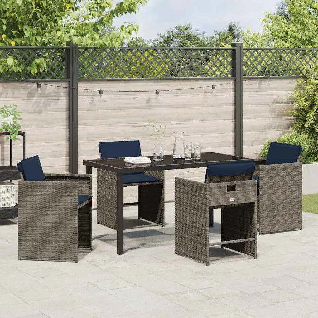 Conjunto de jantar pro jardim com 5 peças da , com almofadas em rattan
