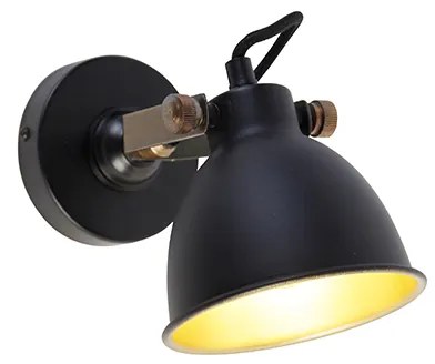 Aplique Industrial Preto com Dourado Ajustável - Liko