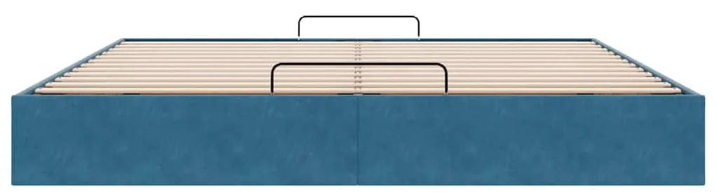 Estrutura de cama otomana sem colchão 180x200 cm azul escuro