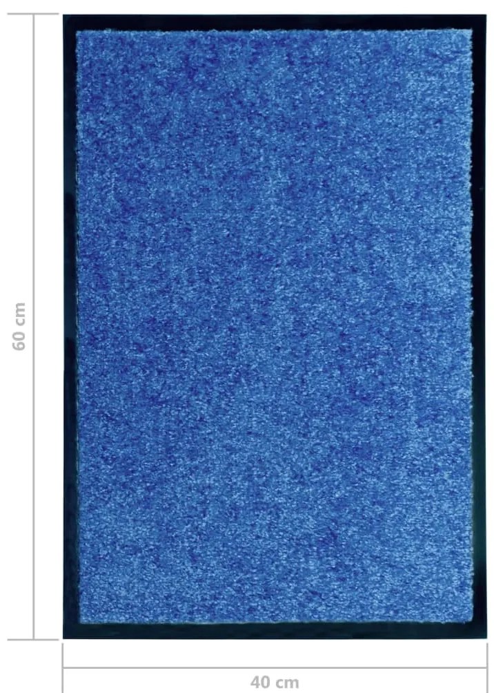 Tapete de porta lavável 40x60 cm azul
