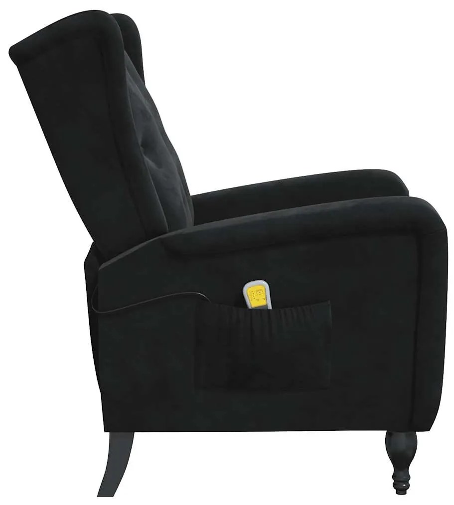 Poltrona de massagens reclinável veludo preto