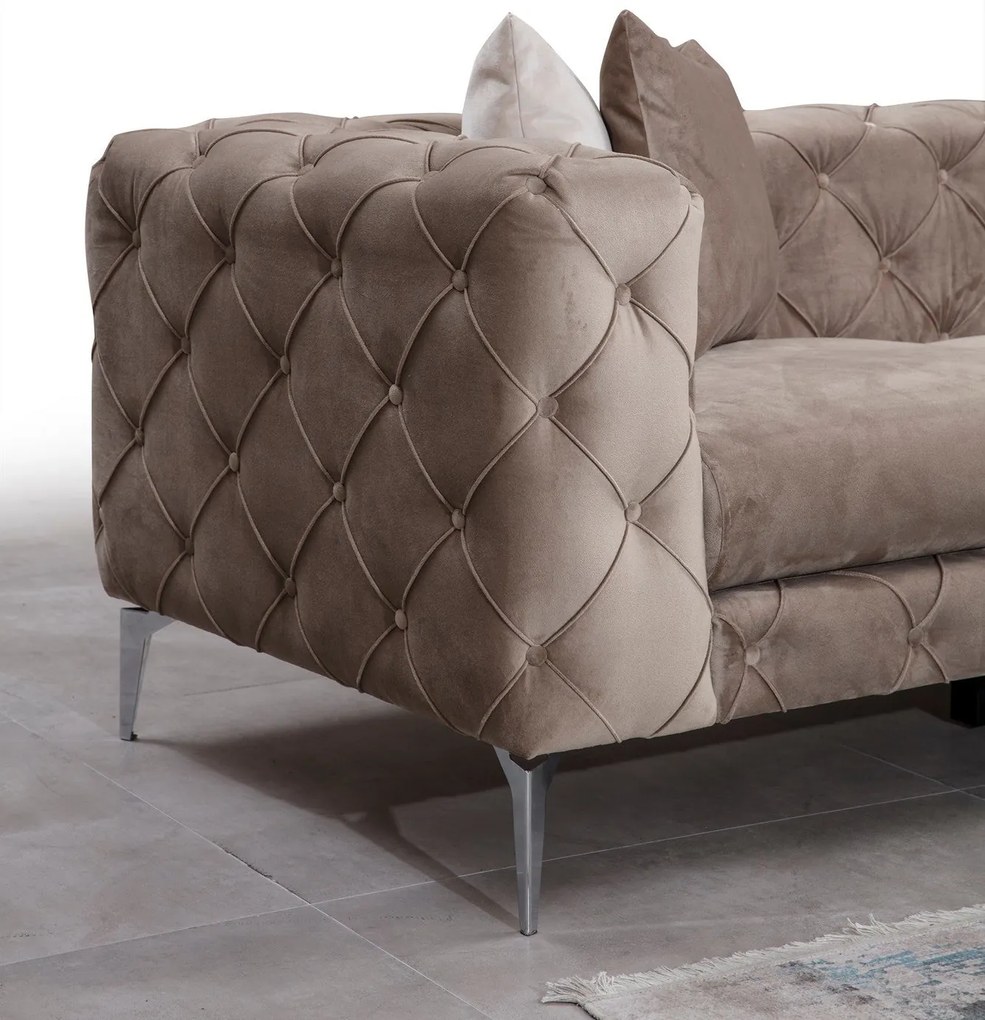 Sofá de Canto Como – Bege – 310 cm x 73 cm x 270 cm