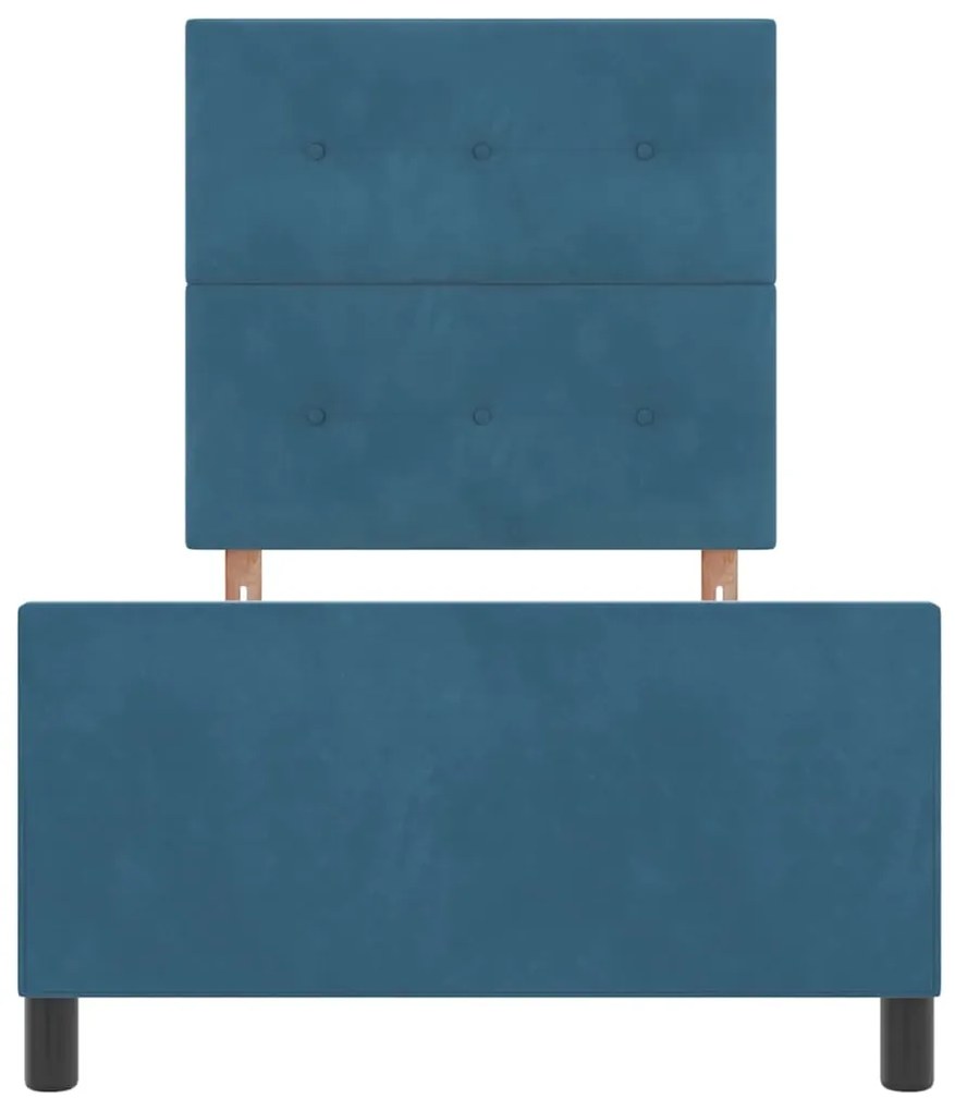 Cama vidaXL Azul-marinho 80x200 cm Veludo