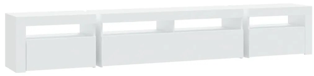 Móvel de TV com luzes LED 240x35x40 cm branco