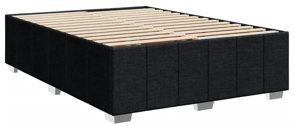 Cama com molas/colchão 140x200 cm tecido preto