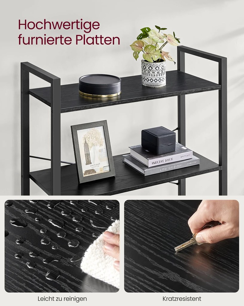 Estante 6 níveis 30 x 80 x 186 cm em design industrial Preto