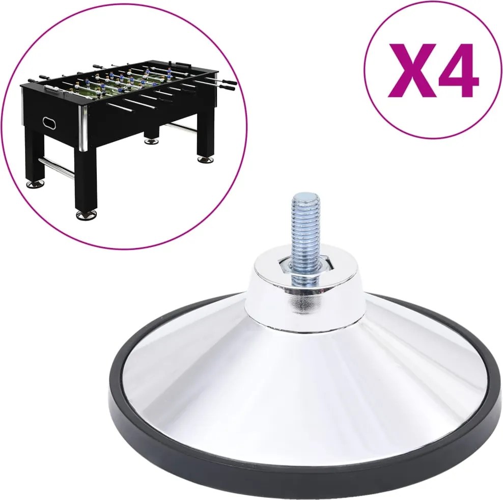 vidaXL Pé de suporte para mesa de matraquilhos 4 pcs cromado M10