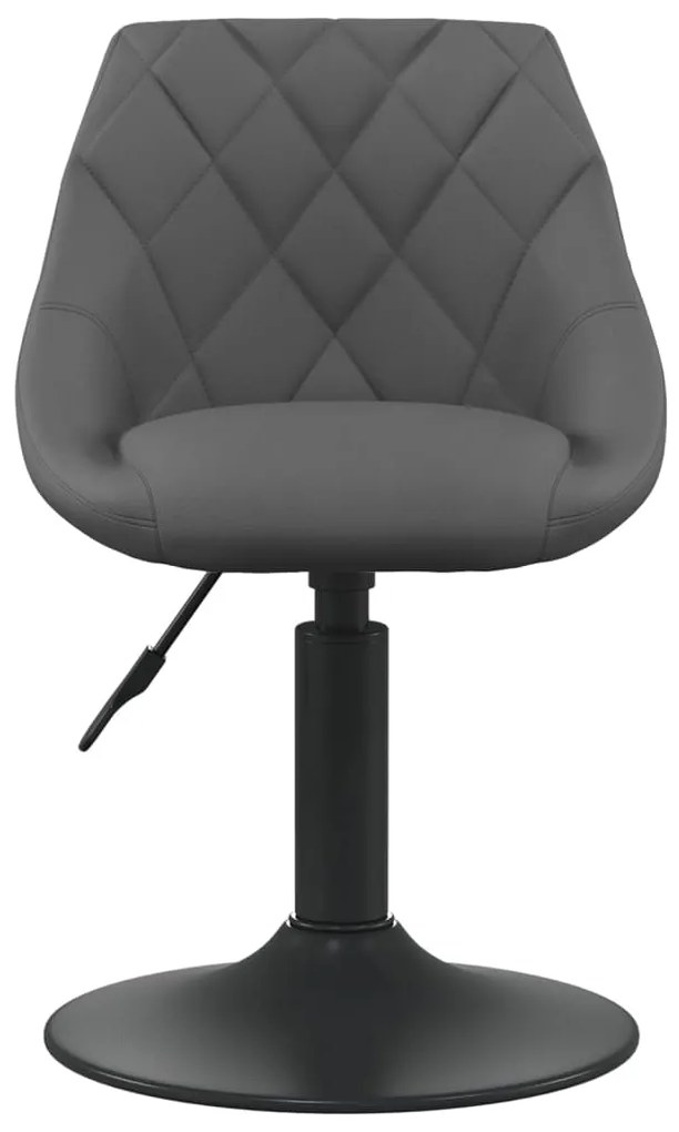 Cadeiras de jantar giratórias 6 pcs veludo cinzento-escuro