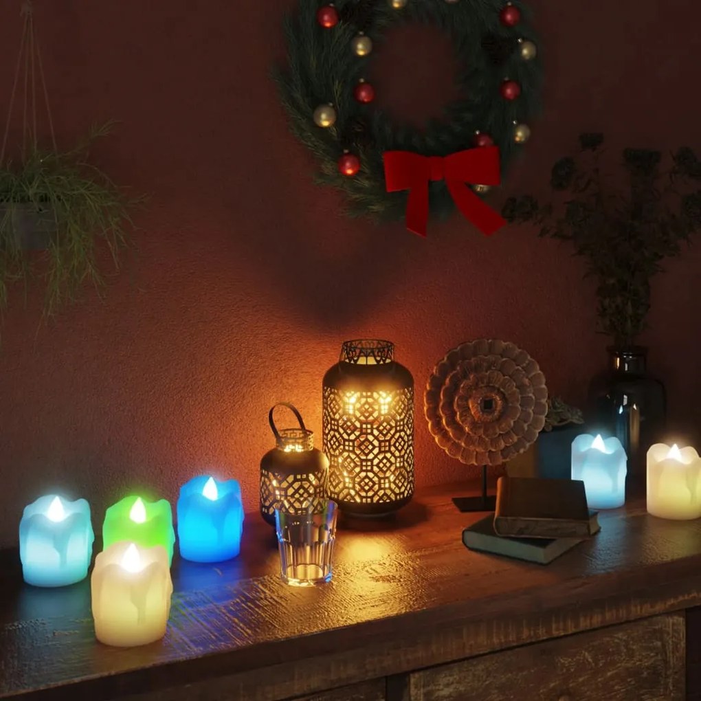 335820 vidaXL Velas pequenas LED sem chama 100 pcs colorido