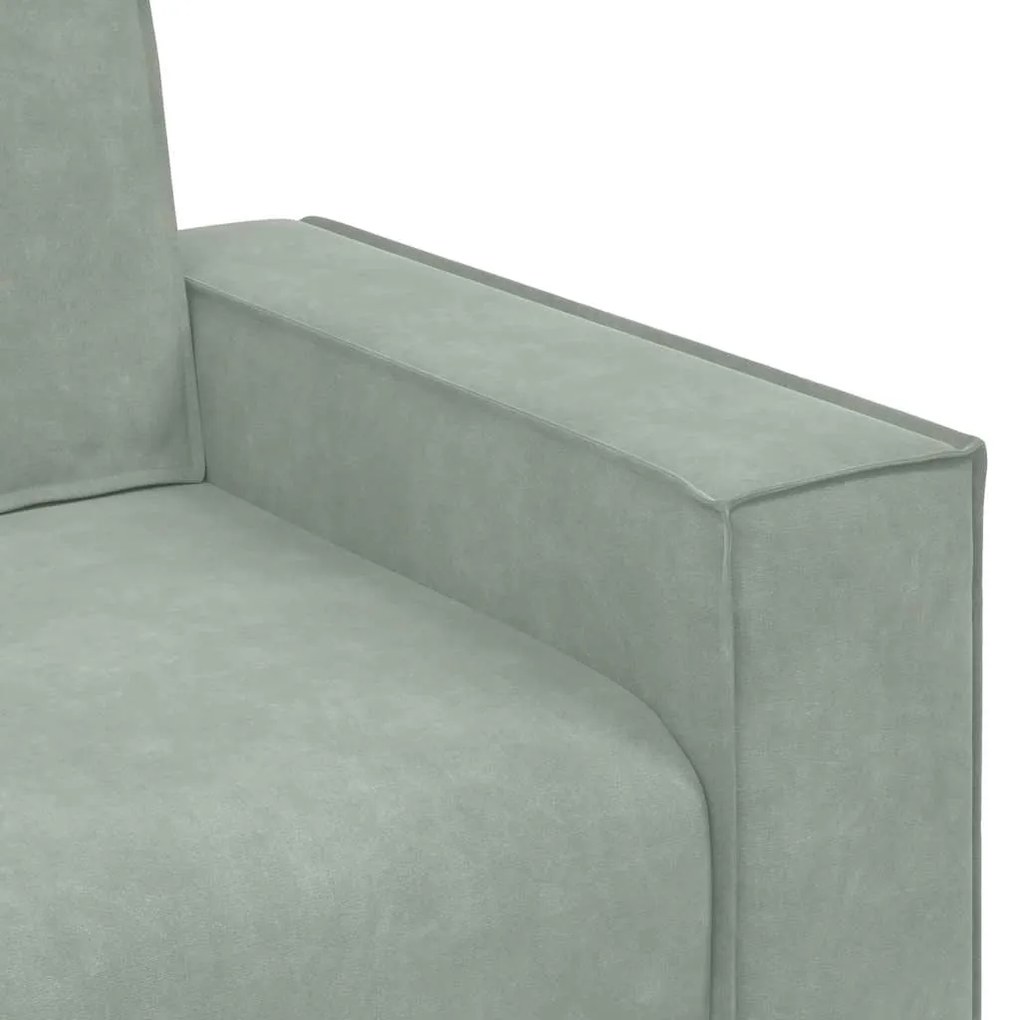 Poltrona 60 cm veludo cinzento-claro