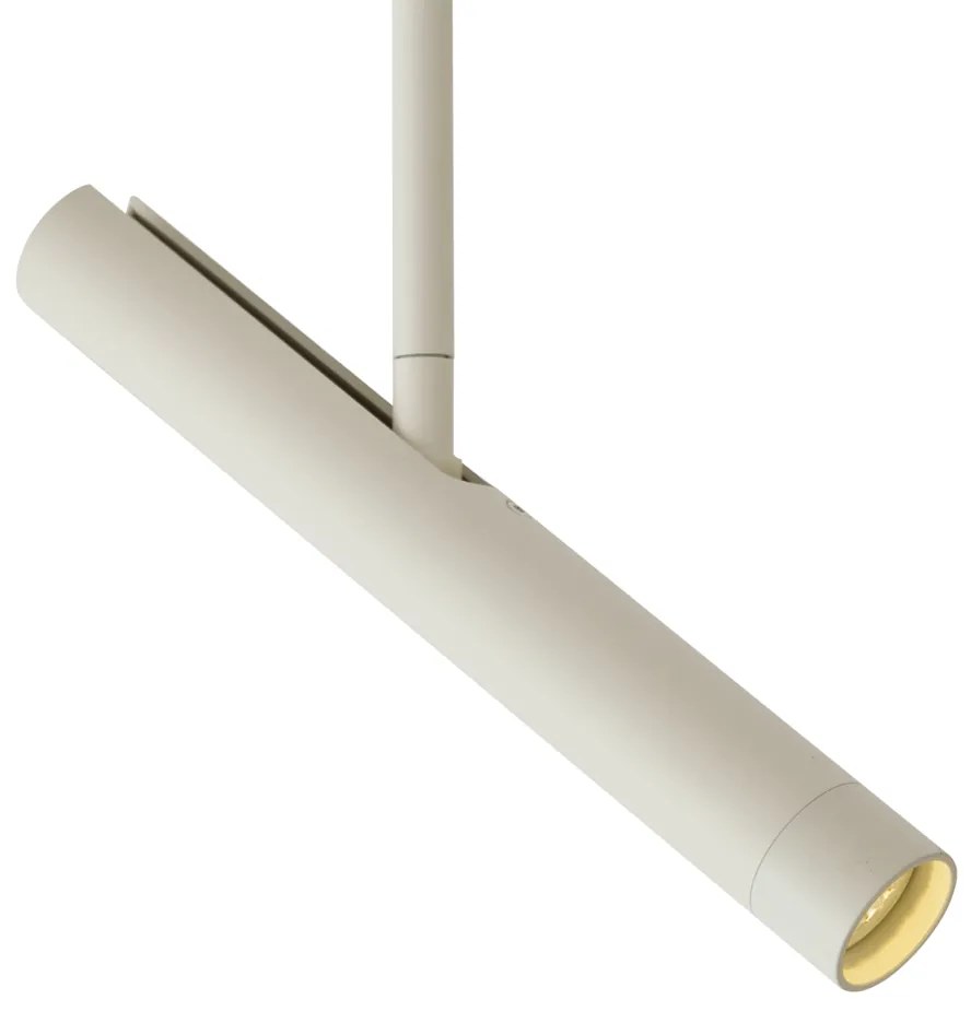 Foco moderno bege com branco para sistema de calhas de iluminação monofásico - Slimline Avery