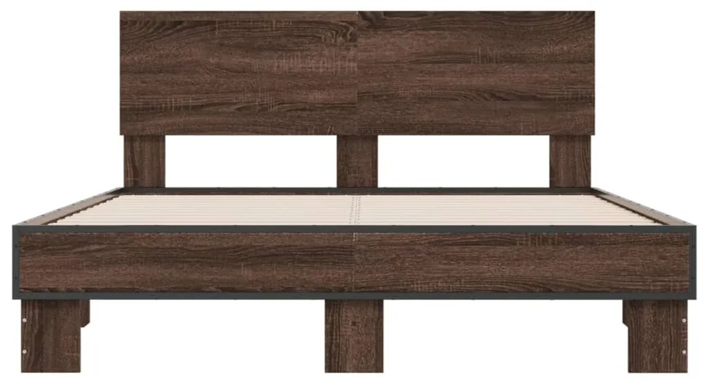 Estrutura de cama 140x200cm derivados madeira/metal