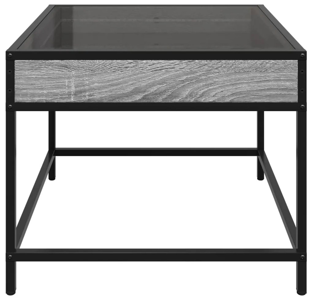 Mesa de centro luzes LED Infinity 50x50x41 cm cinzento sonoma