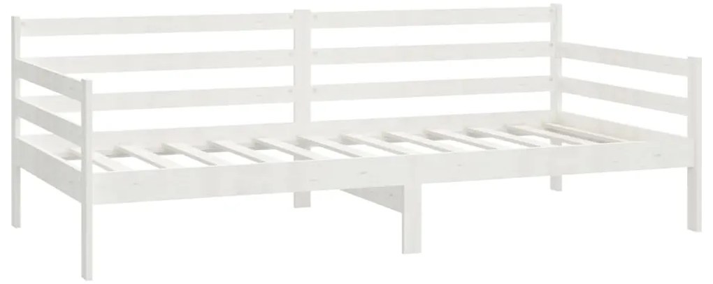Sofá-cama com colchão 90x200 cm pinho maciço branco