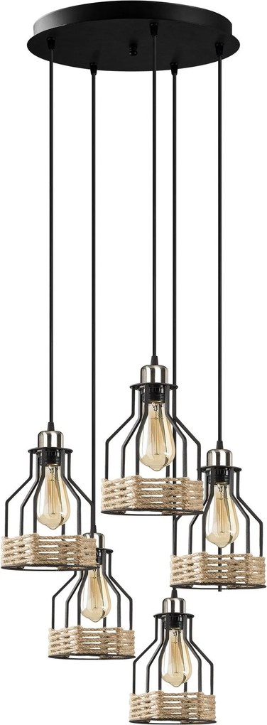 Candeeiro de Teto Fiko – Preto – 46 cm Diâmetro