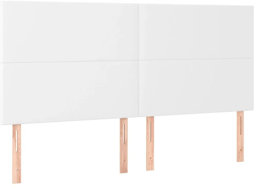 Estrutura cama c/ cabeceira 180x200 cm couro artificial branco