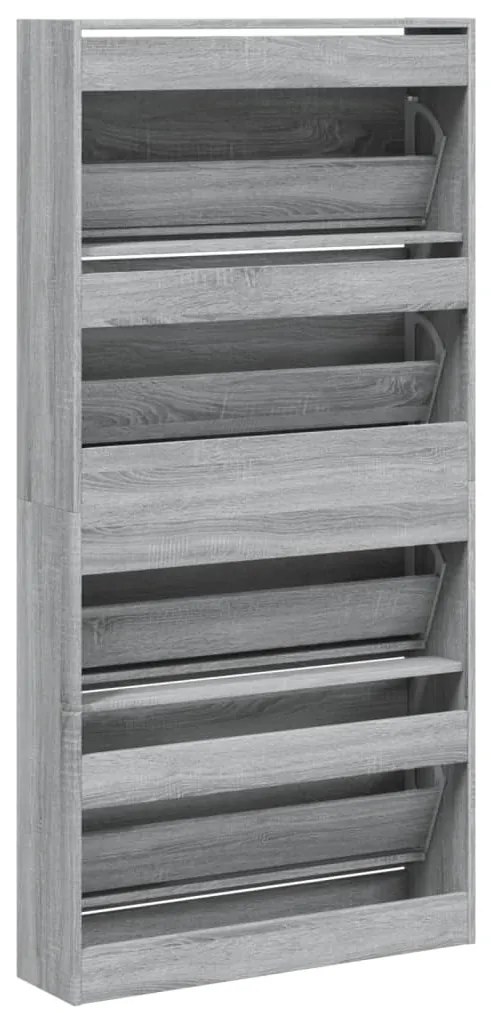 Sapateira c/ 4 gavetas articuladas 80x21x163,5 cm cinza sonoma