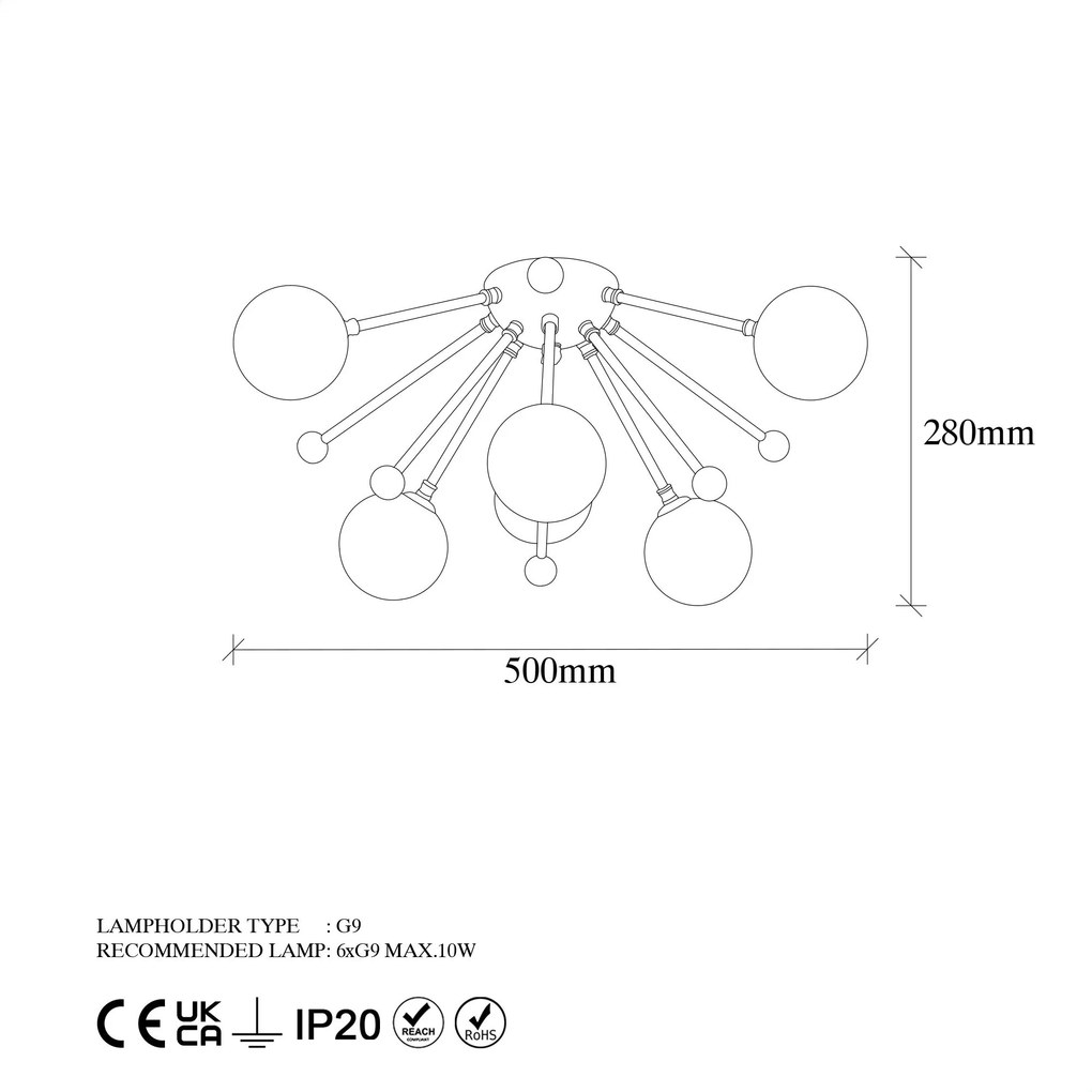 Candeeiro Chandelier Roze – Preto Antique Branco – 50 x 50 x 28 cm
