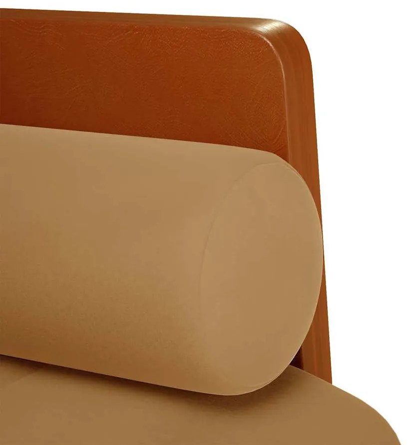 Sofá-luvas com rolos 110 cm veludo castanho