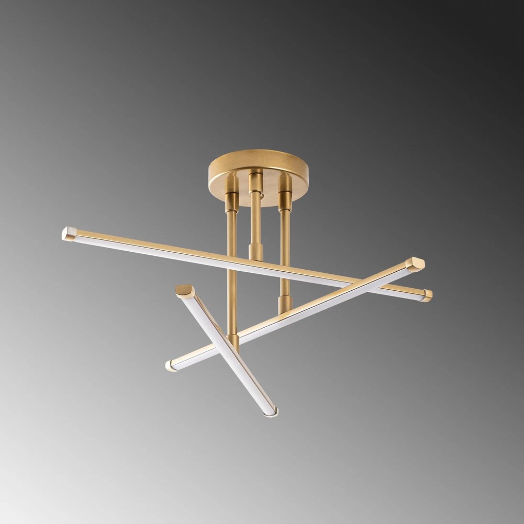 Chandelier Ledflower – Dourado – 51 cm x 26 cm x 51 cm