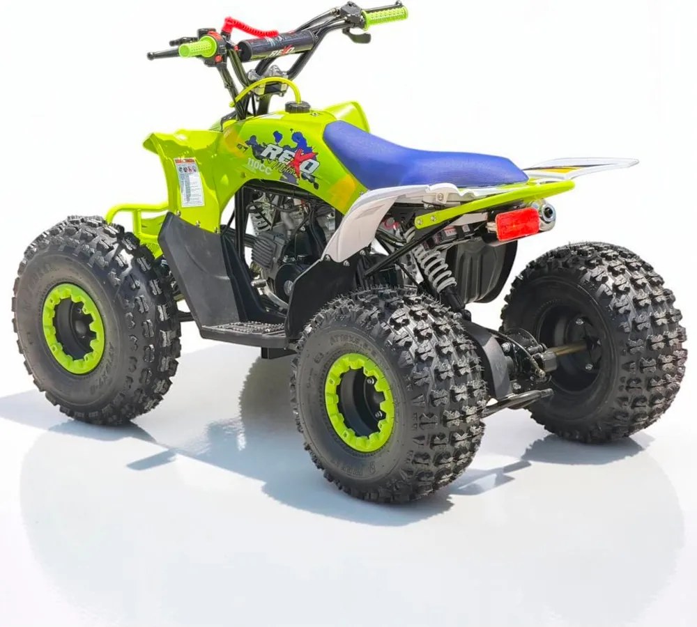 Mini moto 4 gasolina para crianças de 110 cc, REXO 4 Tempos YH110 Automática C/Marcha atrás e Limitador de velocidade Verde
