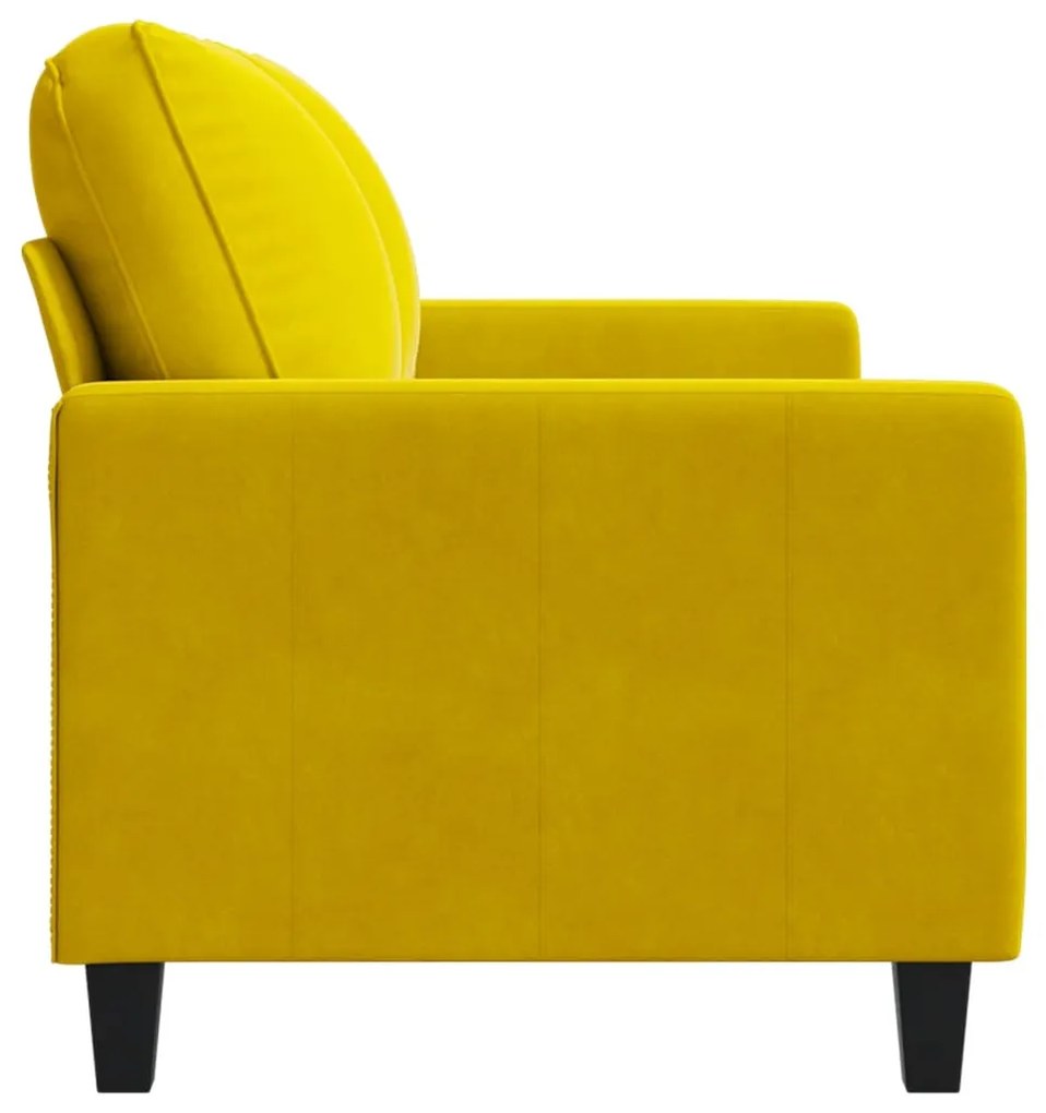 Sofá de 2 lugares veludo 140 cm amarelo
