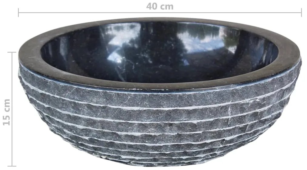 Lavatório em mármore 40 cm preto