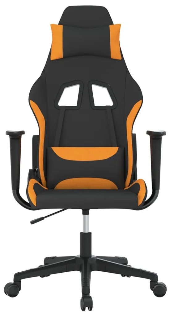 Cadeira gaming de massagens tecido preto e laranja