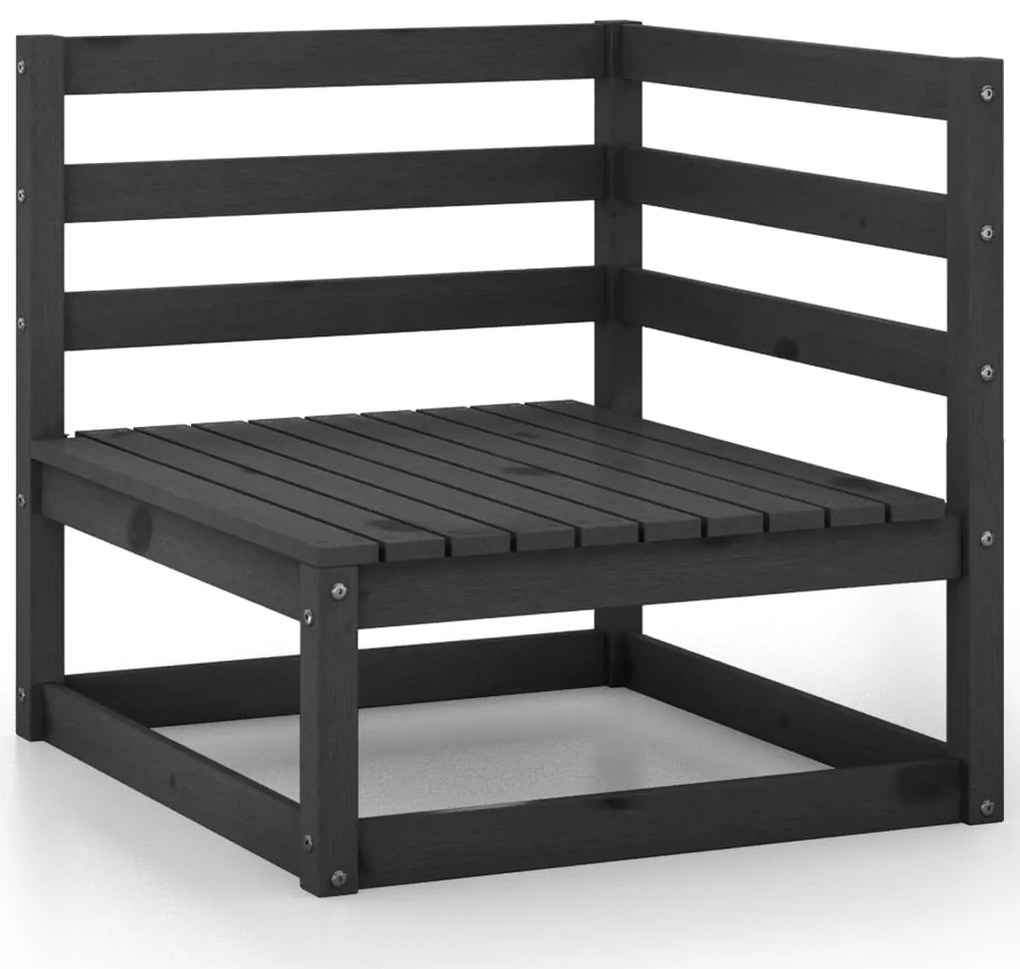 6 pcs conjunto lounge de jardim pinho maciço preto