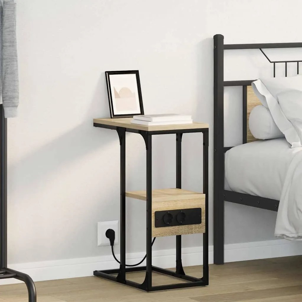 vidaXL Mesa-de-cabeceira Carvalho sonoma 41.5 x 26 x 60.5 cm