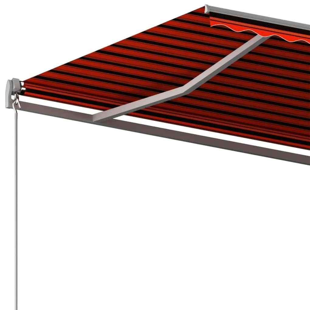 Toldo automático independente 450x300 cm laranja e castanho