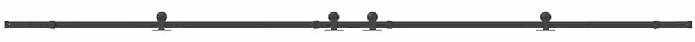Kit de ferragens para porta deslizante 427 cm aço preto