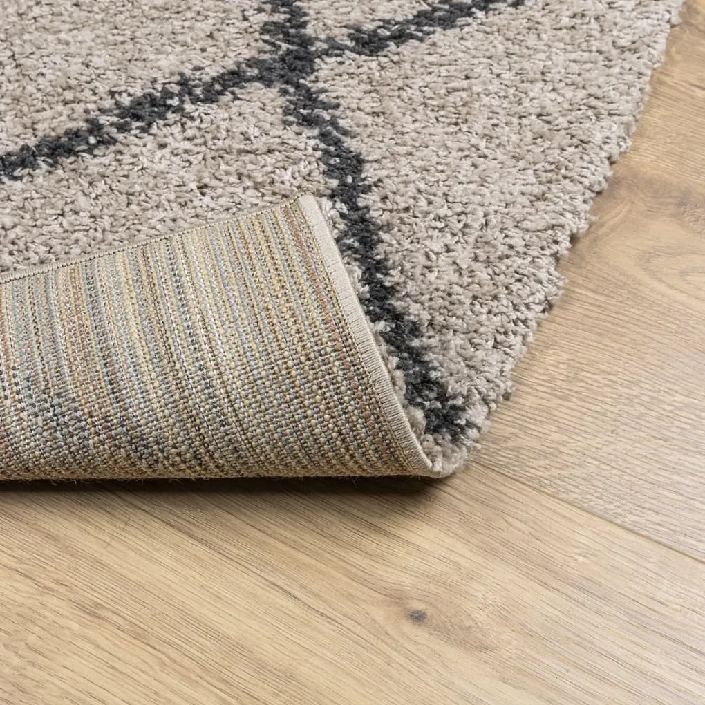 Tapete shaggy de pelo alto PAMPLONA 120x170 cm bege e antracite