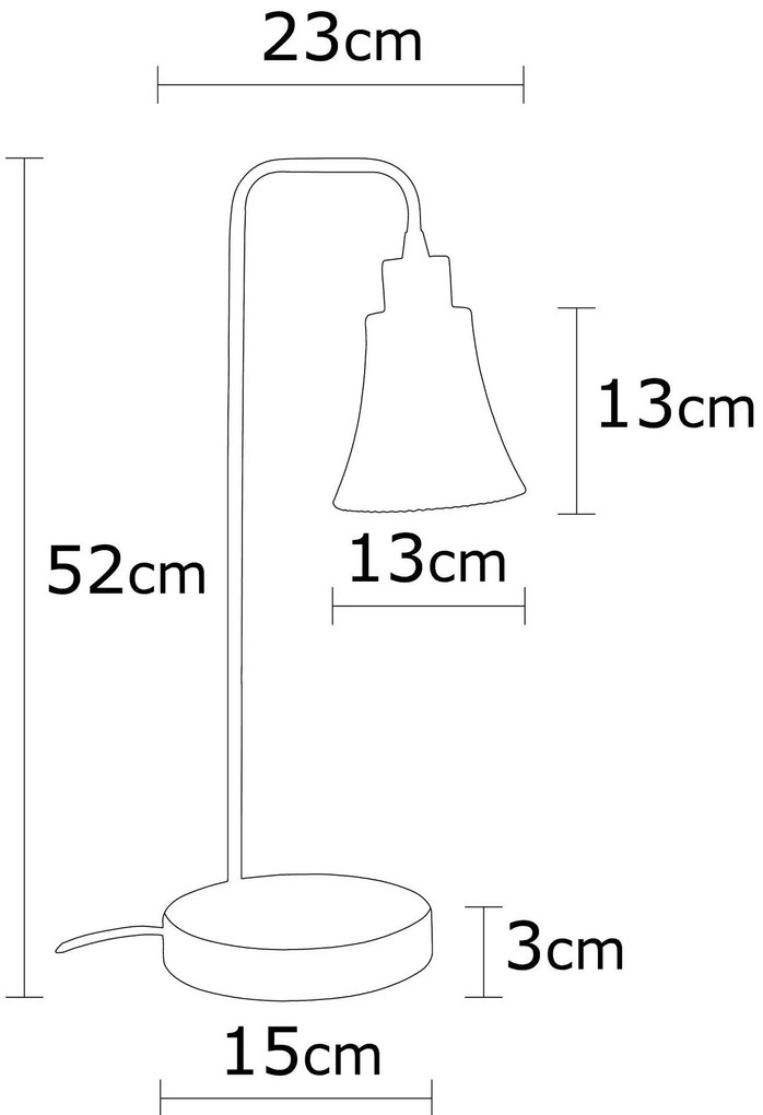 Candeeiro de Mesa Foca – Dourado – Diâmetro: 15 cm, Altura: 52 cm