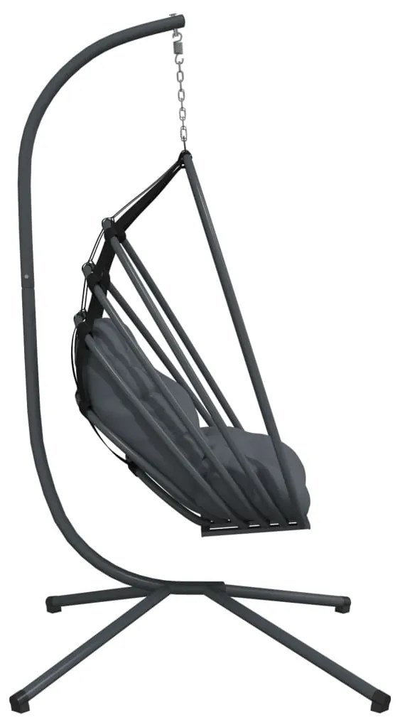 Cadeira forma de ovo suspensa com suporte aço antracite