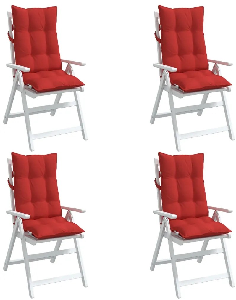Almofadões p/ cadeira encosto alto 4 pcs tecido oxford vermelho