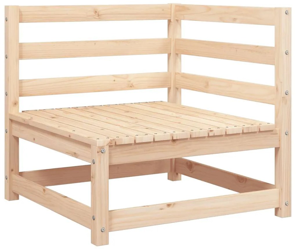 Sofá de 3 lugares para jardim madeira de pinho maciça