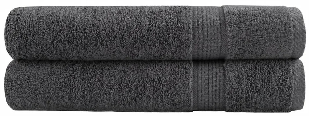 vidaXL Toalhas de sauna premium SOLUND 2pcs 80x200cm 600gsm antracite