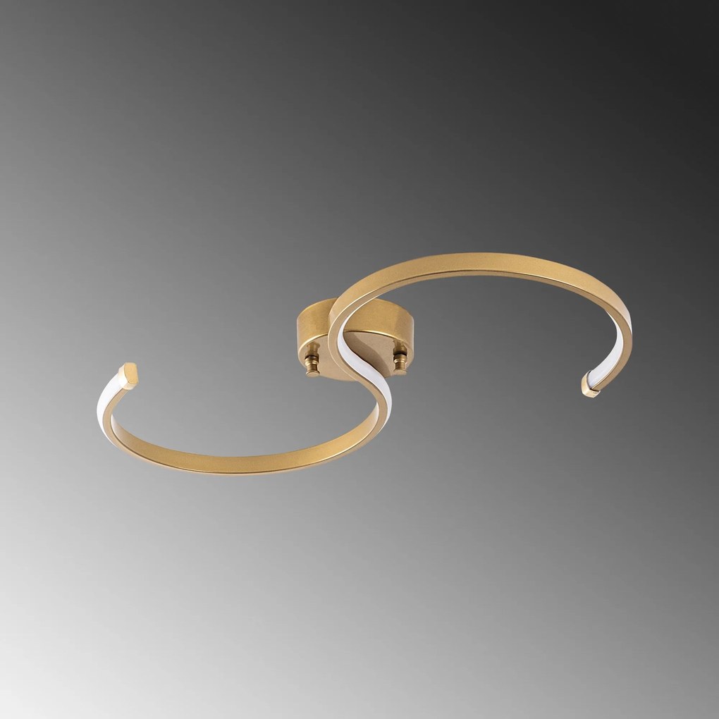 Candeeiro de Teto Es – Dourado – 25 cm x 51 cm x 5 cm