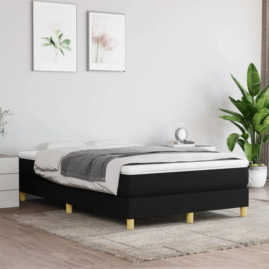 3120600 vidaXL Estrutura de cama 120x200 cm tecido preto