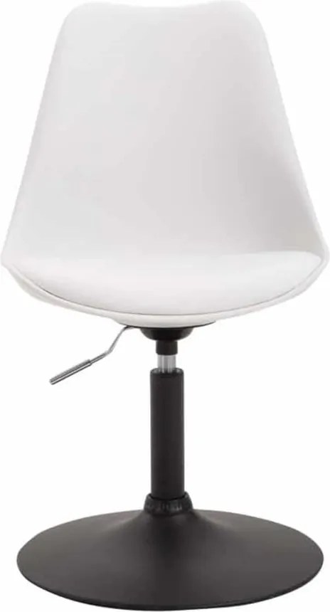 Conjunto de 4 cadeiras de sala de jantar Maverick em plástico com estrutura preta 76-81 x 48 x 57 cm Branco