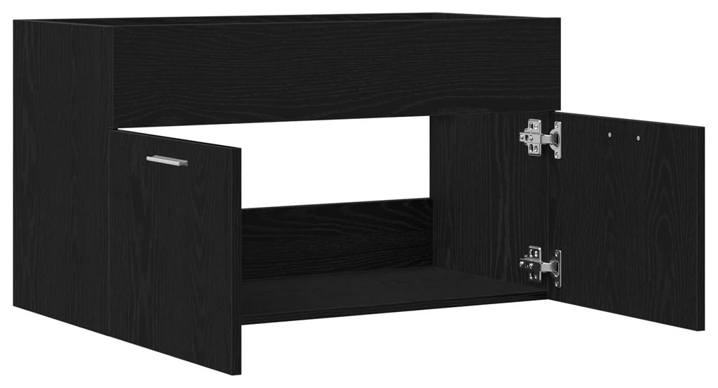 Gabinete de Pia de Banheiro vidaXL Carvalhos Pretos 90x38,5x46 cm Made
