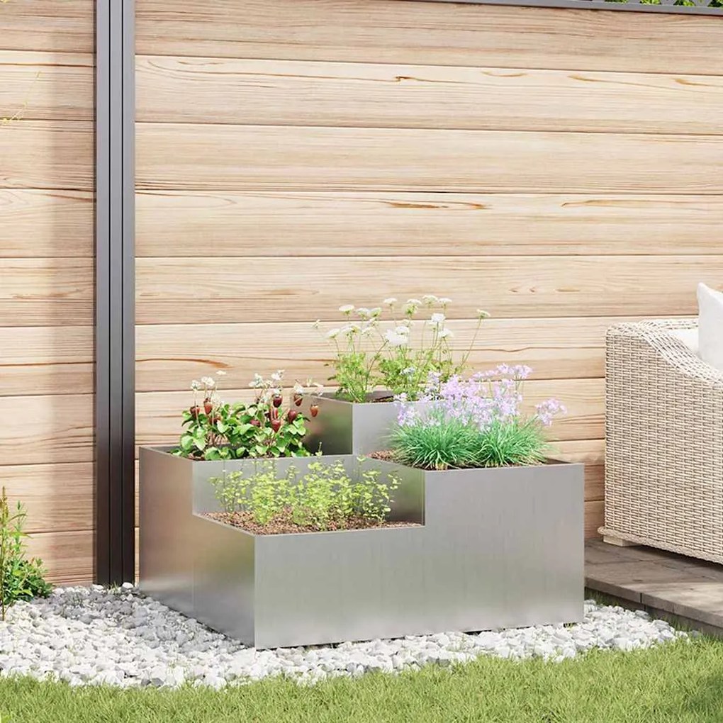 Jardineira vidaXL 80x80x48 cm Aço Galvanizado