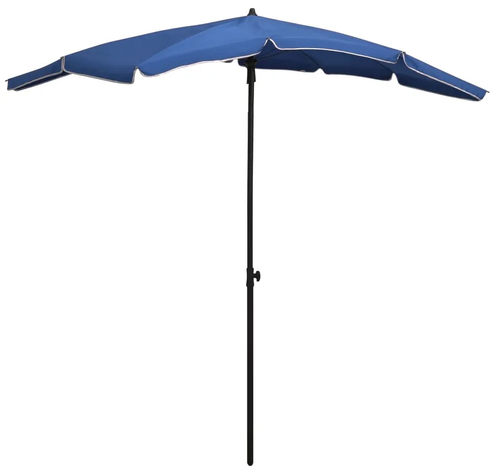 vidaXL Guarda-sol de jardim com poste 200x130 cm azul-ciano