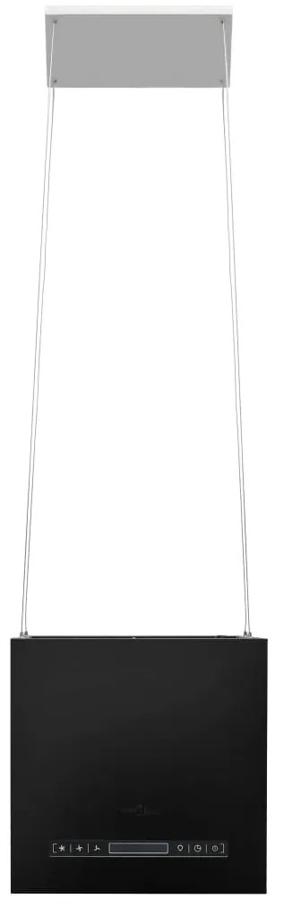 Exaustor de ilha suspenso ecrã tátil LCD 37cm aço revestido pó