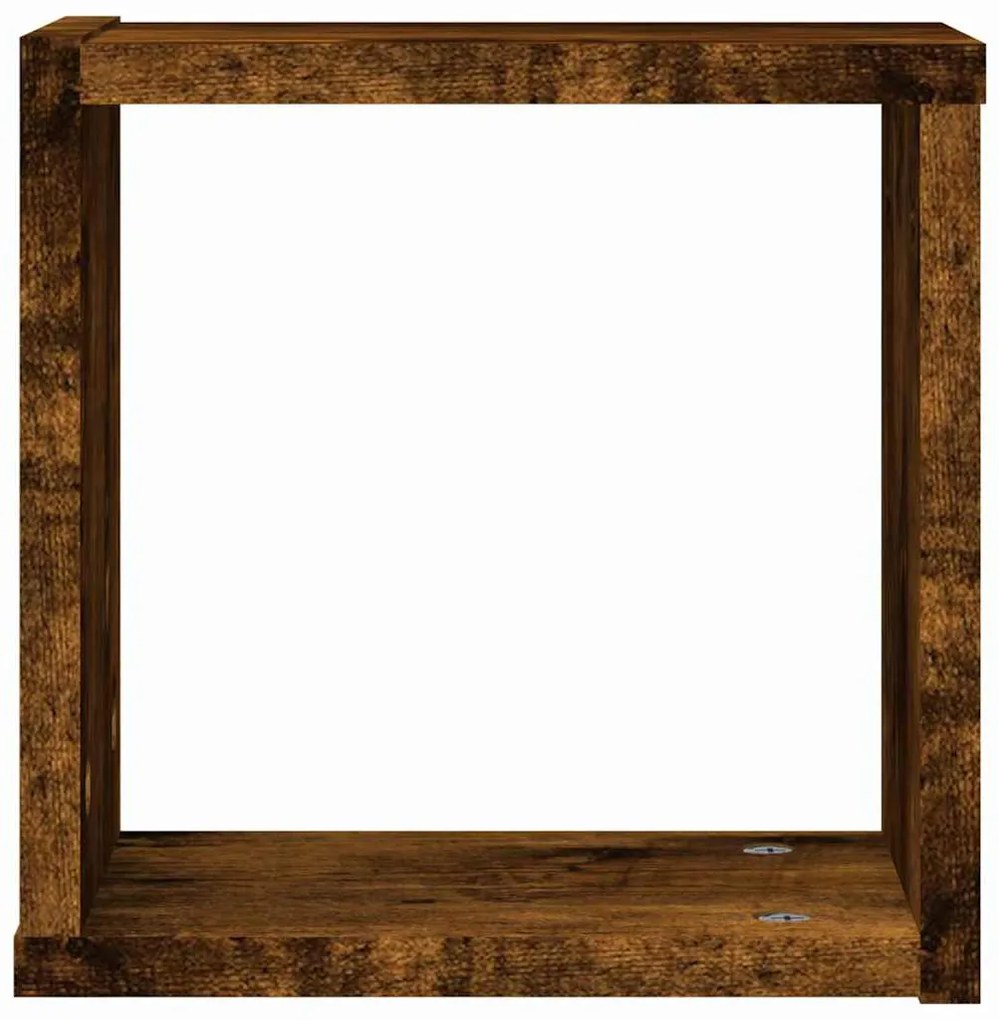 Prateleiras de Cubo de Parede - 2 peças em Carvalho Escuro, 26x15x26 c
