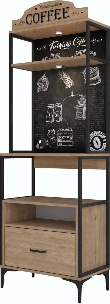 Armário Alto de Cozinha "Auri" - 70 x 190,8 x 40 cm - Nogueira - Desig